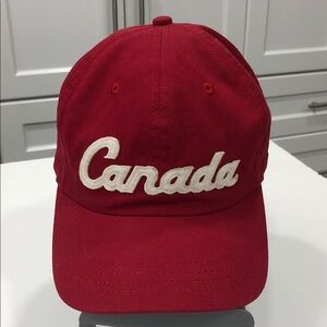 Roots Canada Red Baseball Cap | Adjustable | Embroidered Logo Hat